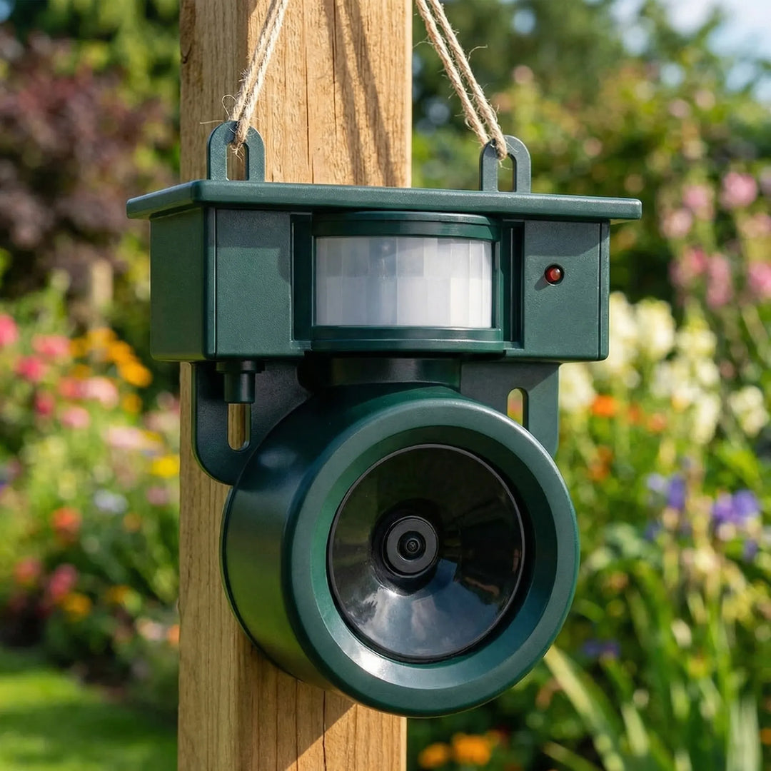Scarvox - Ahuyentador de aves con sensor de movimiento alimentado por energía solar
