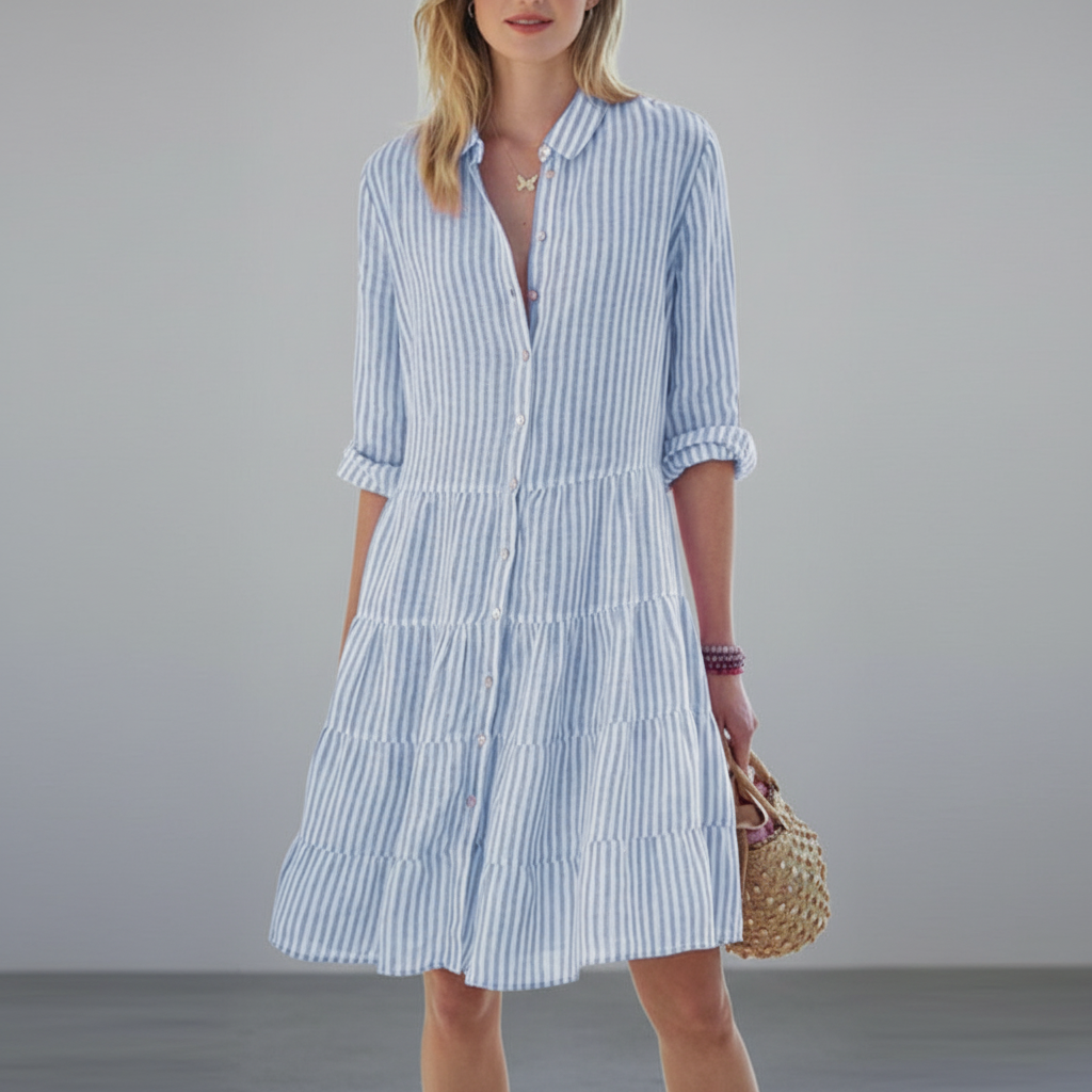 Vestido de Elegancia Casual con Silueta en Capas