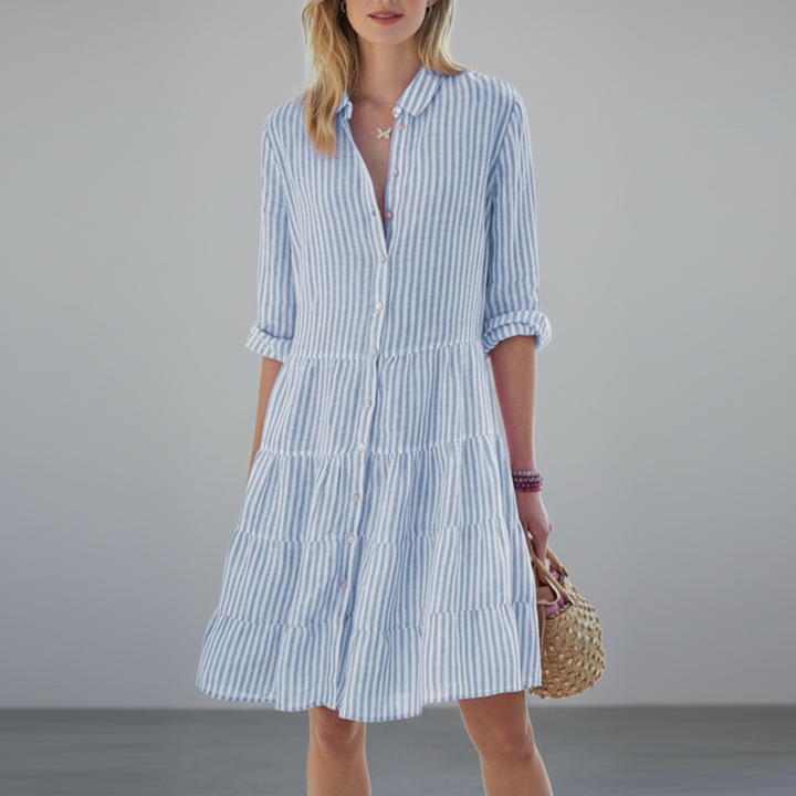 Vestido de Elegancia Casual con Silueta en Capas