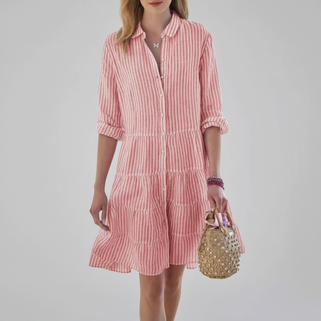 Vestido de Elegancia Casual con Silueta en Capas