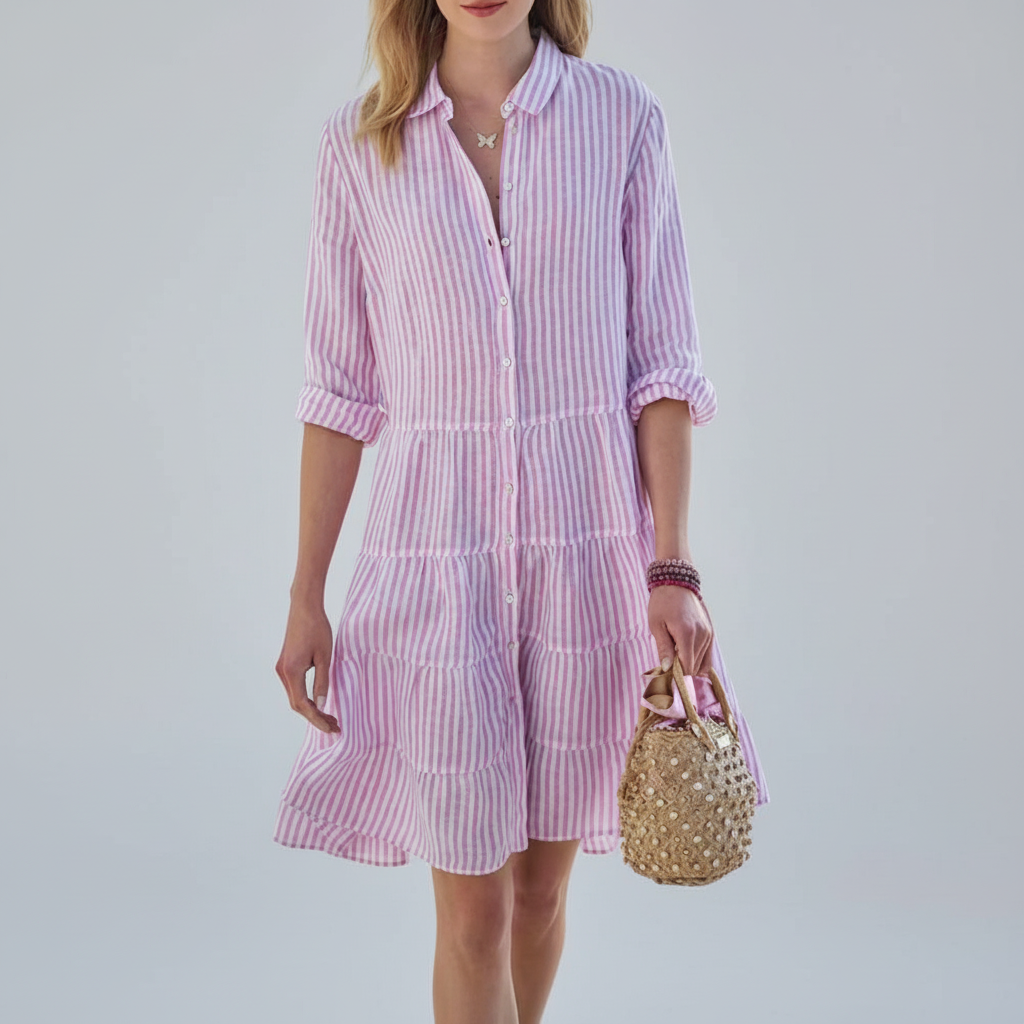 Vestido de Elegancia Casual con Silueta en Capas