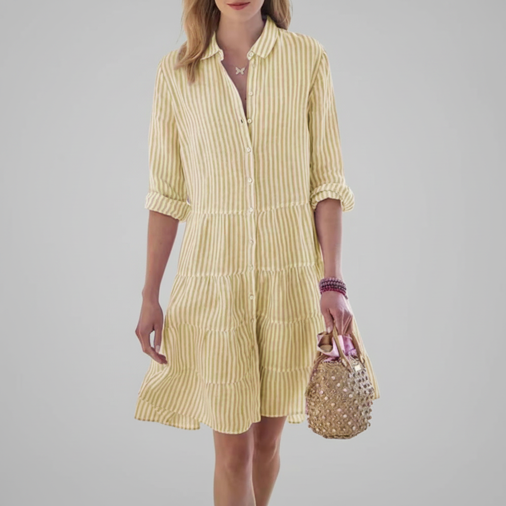 Vestido de Elegancia Casual con Silueta en Capas