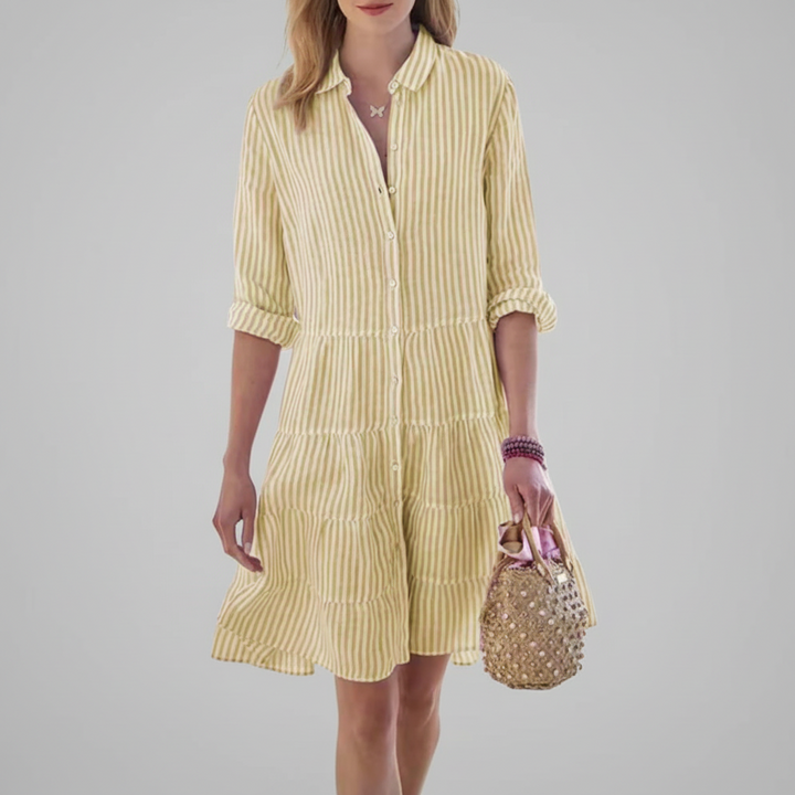 Vestido de Elegancia Casual con Silueta en Capas