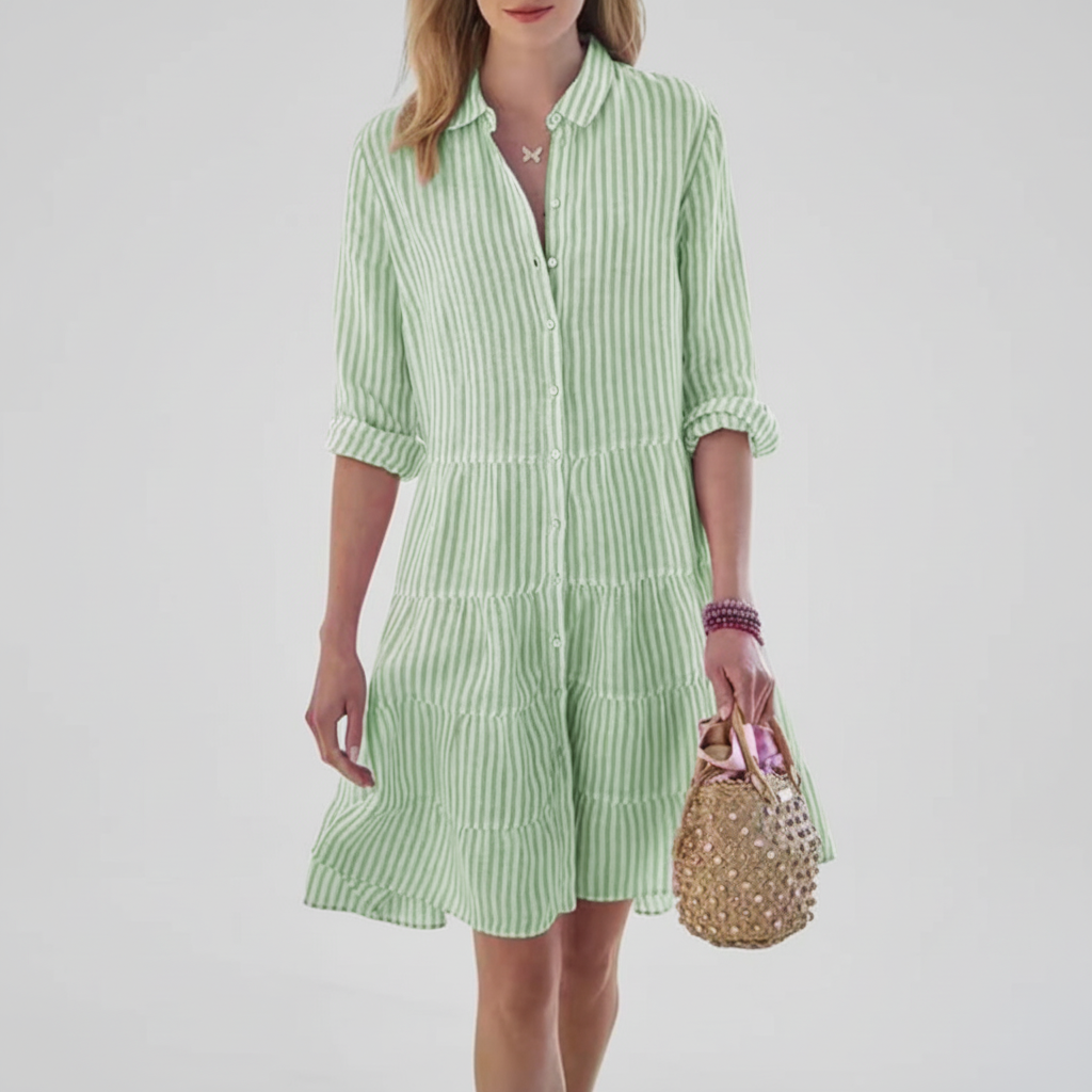 Vestido de Elegancia Casual con Silueta en Capas