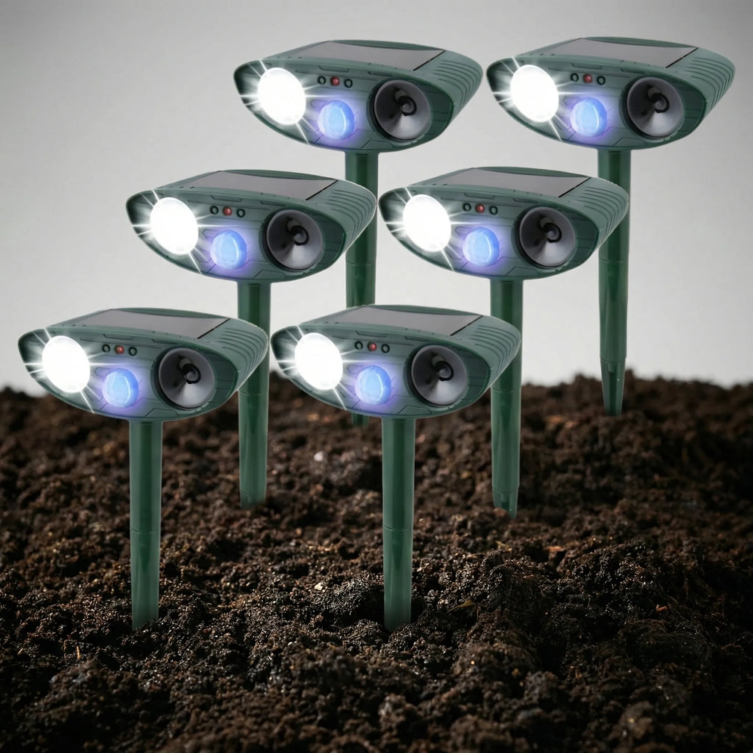 Scurrex - Estaca repelente de animales ultrasónica con energía solar