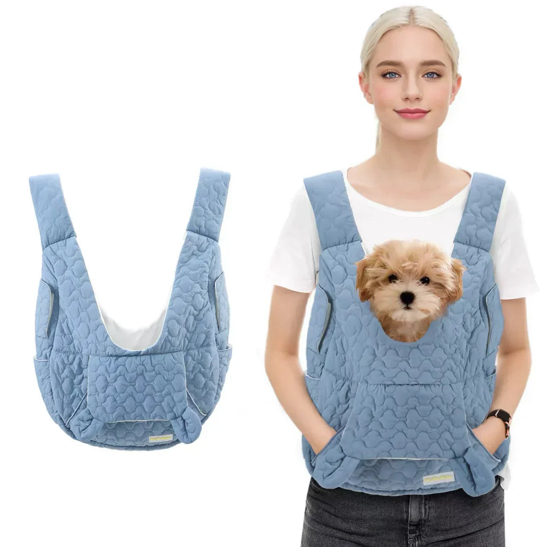 Mochila de transporte para perros pequeños, vista de cerca