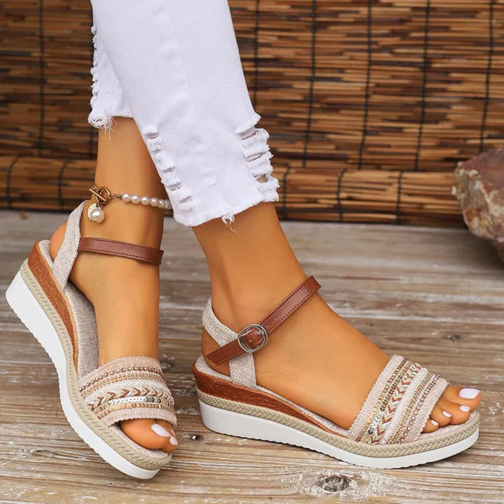 Sandalias de Cuña Estilo Boho para Mujeres