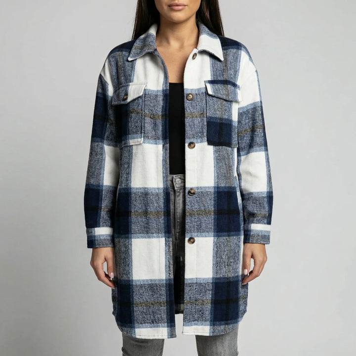 Shackora - Chaqueta abotonada de cuadros extragrande