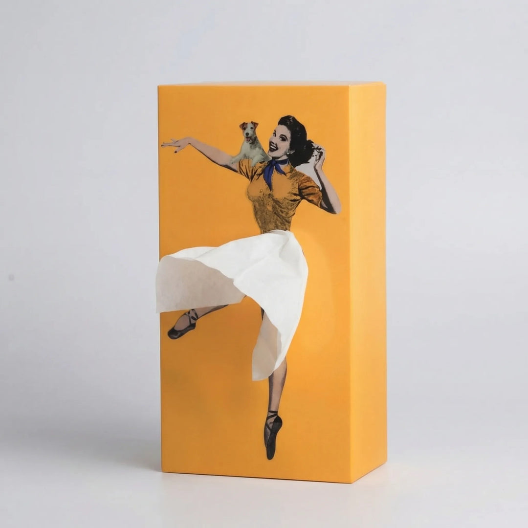 Skirtisse - Dispensador de pañuelos decorativo de estilo pop-art vintage
