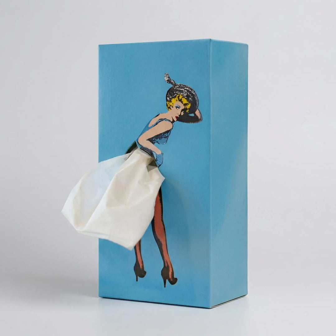 Skirtisse - Dispensador de pañuelos decorativo de estilo pop-art vintage