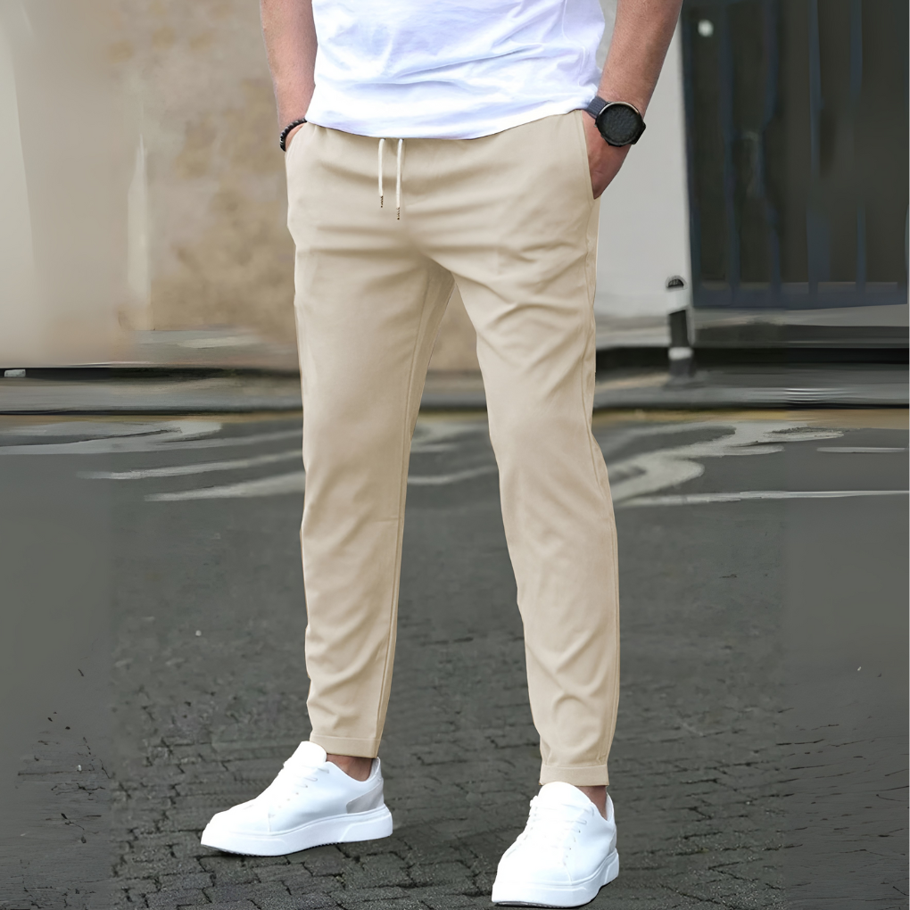 Pantalones Con Cordones Ajustados Para Hombres