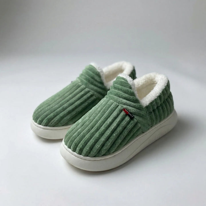 Slumbex - Pantuflas tipo botín con forro de felpa para interiores
