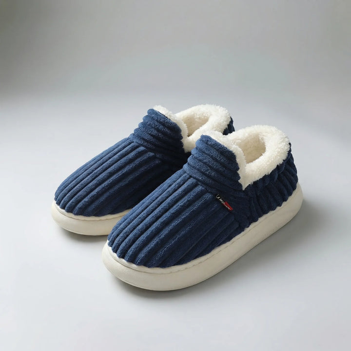 Slumbex - Pantuflas tipo botín con forro de felpa para interiores