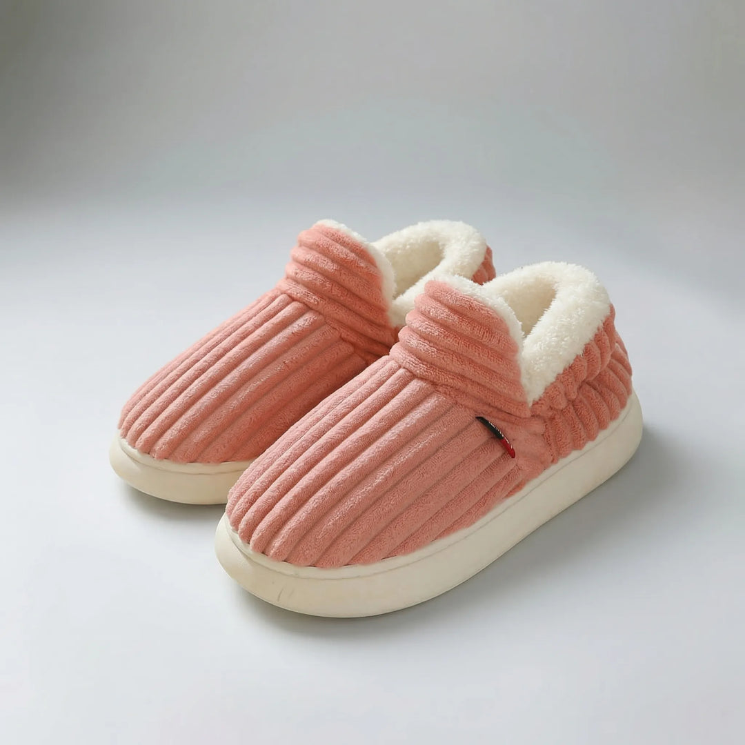 Slumbex - Pantuflas tipo botín con forro de felpa para interiores