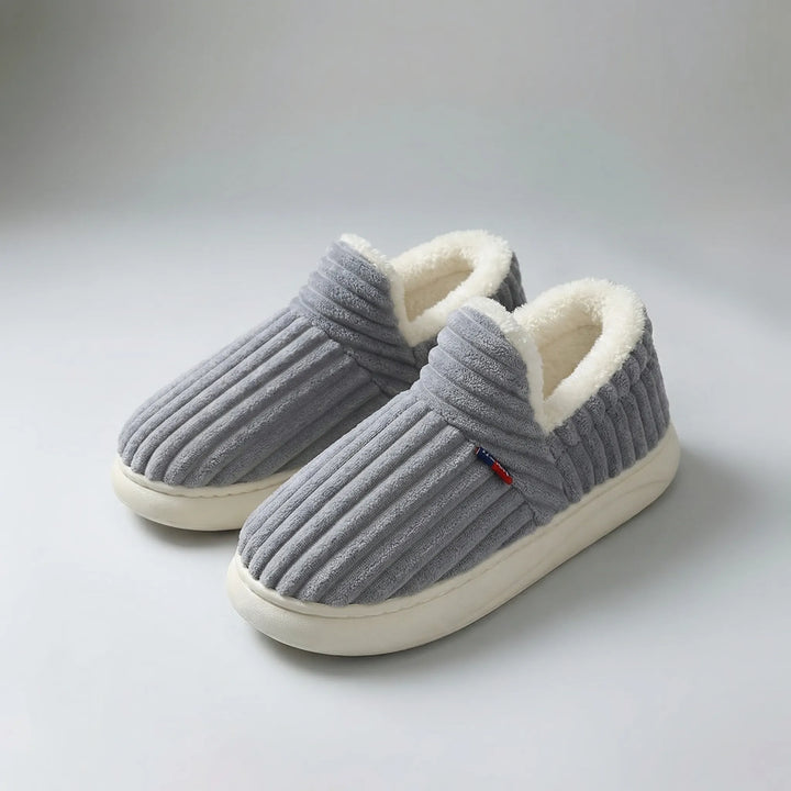 Slumbex - Pantuflas tipo botín con forro de felpa para interiores