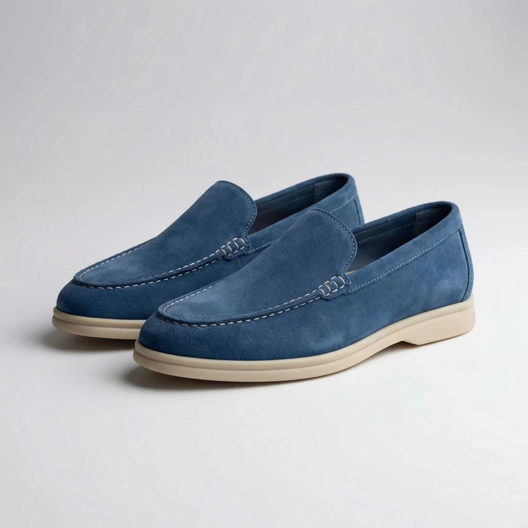 Sofstep - Mocasines de ante sin cordones para hombre