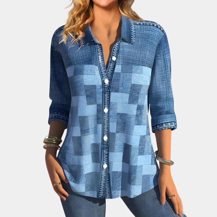 Blusa Casual para Mujer con Patrón a Cuadros