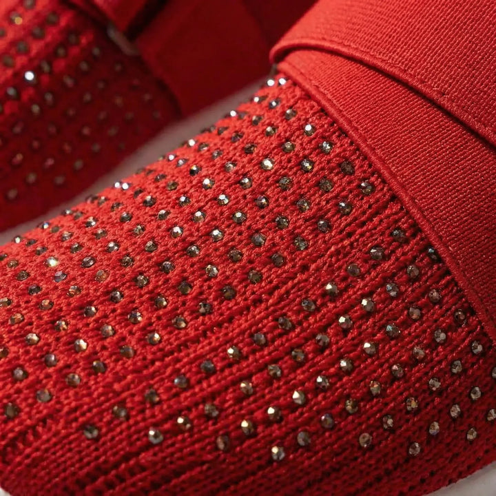 Sparkelle - Zapatillas sin cordones con detalles de pedrería