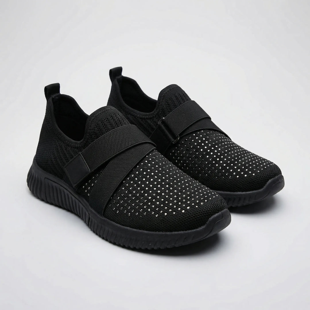 Sparkelle - Zapatillas sin cordones con detalles de pedrería