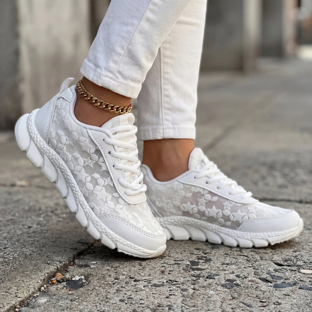 Stellux - Zapatillas casuales con cordones y estampado de estrellas
