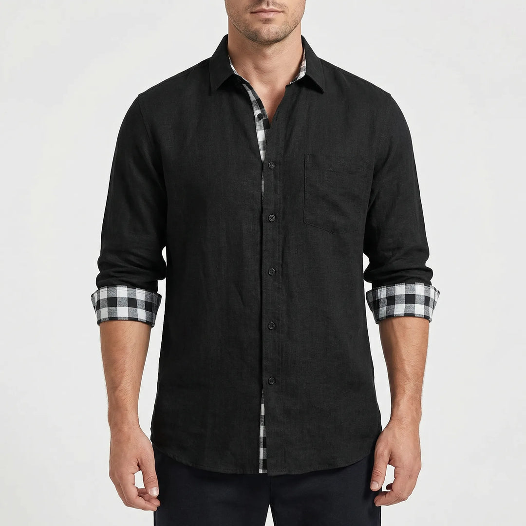 Stradell - Camisa informal de manga larga con botones delanteros