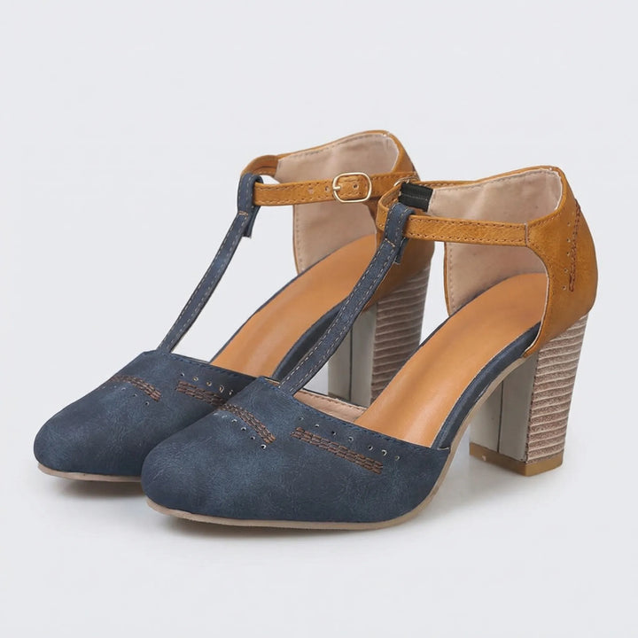 Strappella - Zapato de vestir con tacón de bloque y tira en T