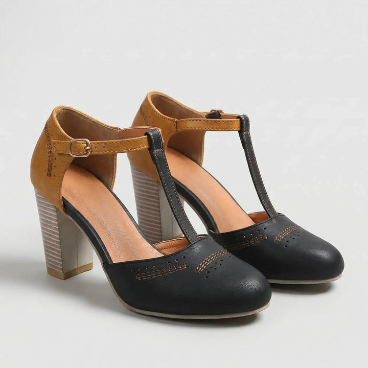 Strappella - Zapato de vestir con tacón de bloque y tira en T