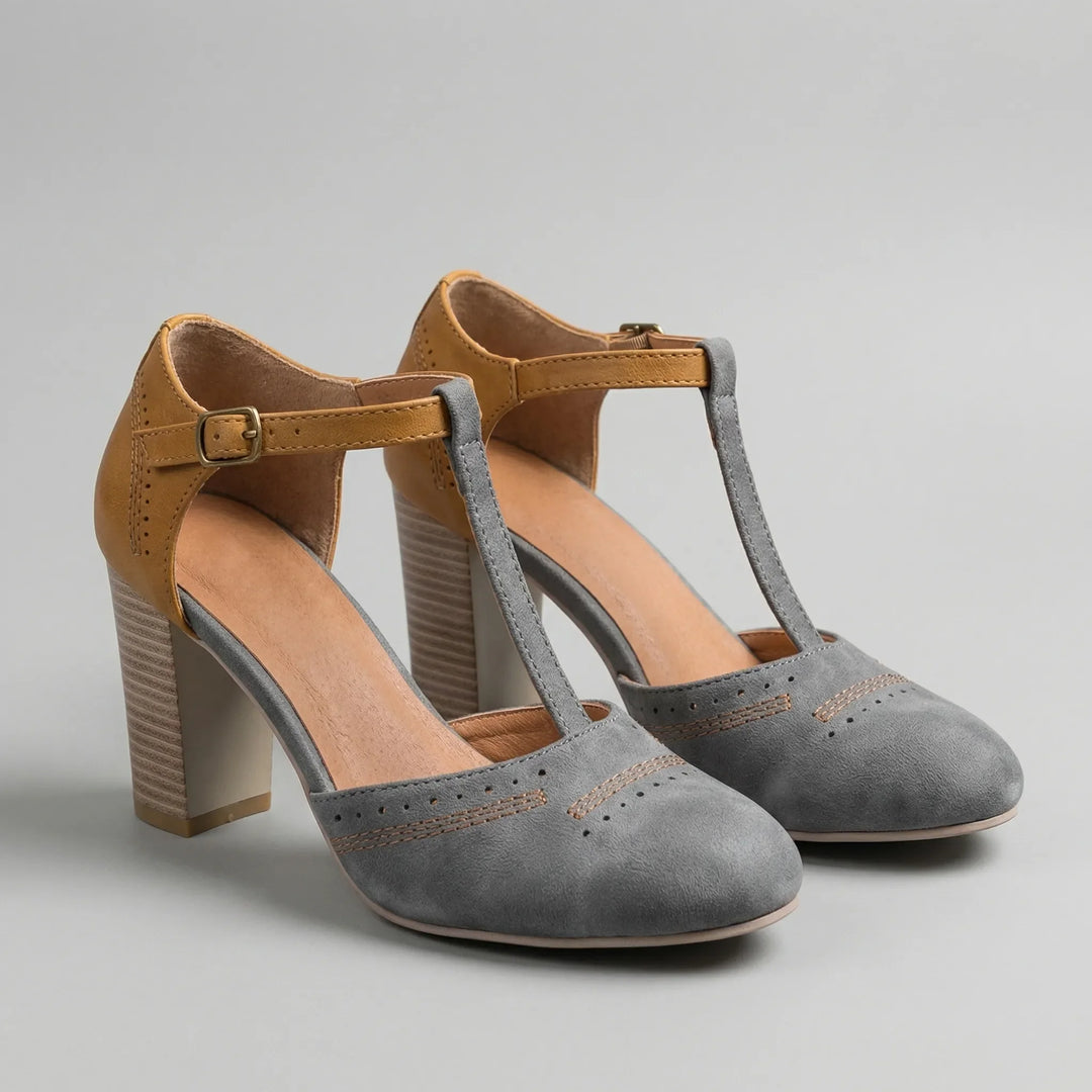 Strappella - Zapato de vestir con tacón de bloque y tira en T