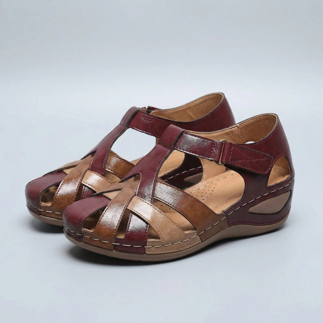 Stravella - Sandalia de cuña con tiras tejidas