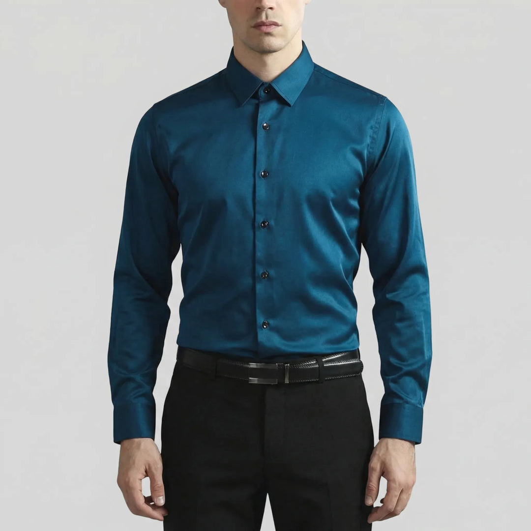 Strexivo - Camisa de vestir de manga larga elástica en cuatro direcciones