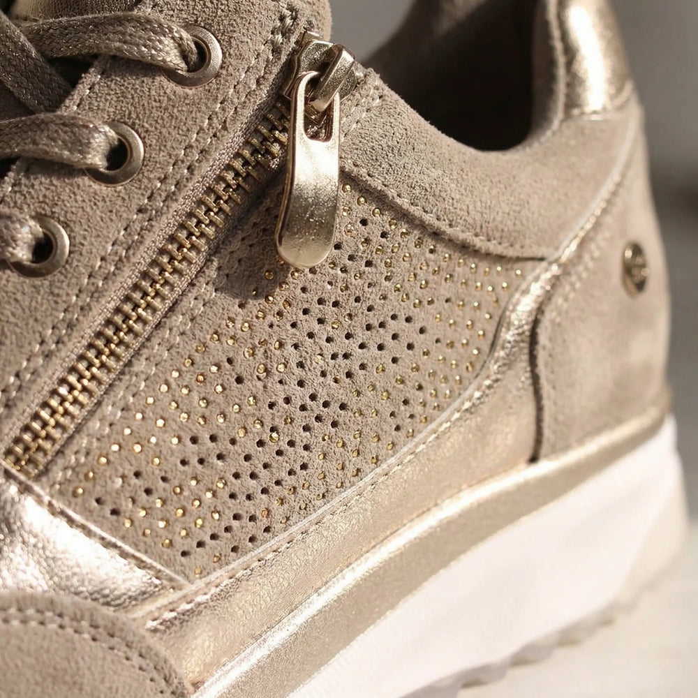 Stridella - Zapatillas cómodas con cremallera y cordones