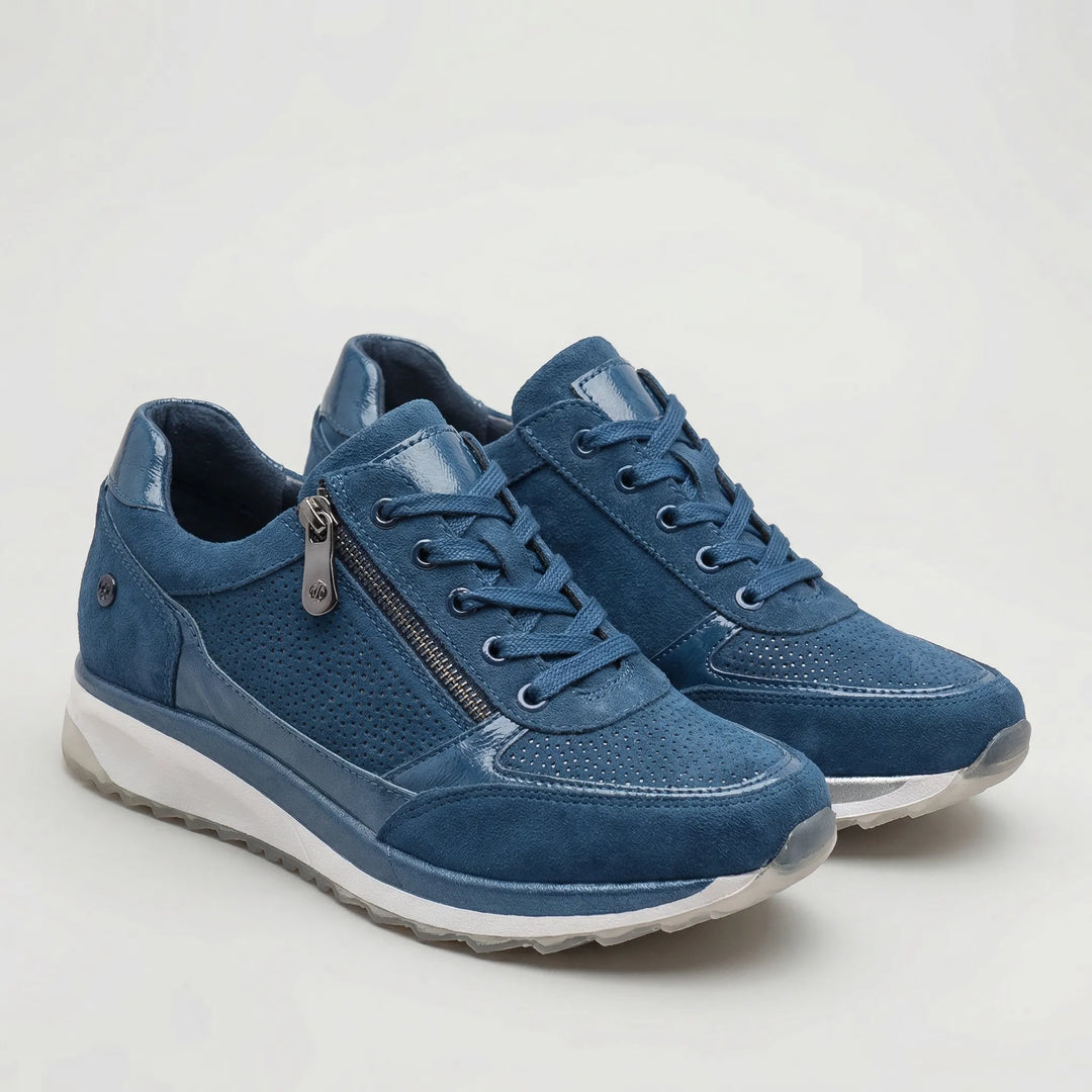 Stridella - Zapatillas cómodas con cremallera y cordones