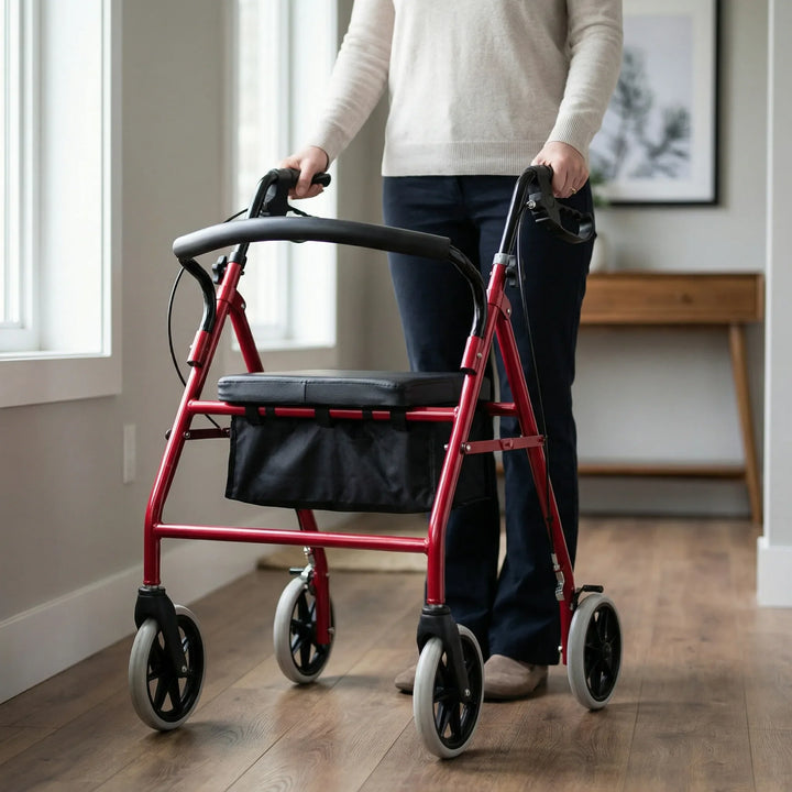 Strollex - Andador con ruedas de 4 ruedas con asiento