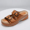 Sandalia Wedge Sin Cierre Con Correas De Buckle