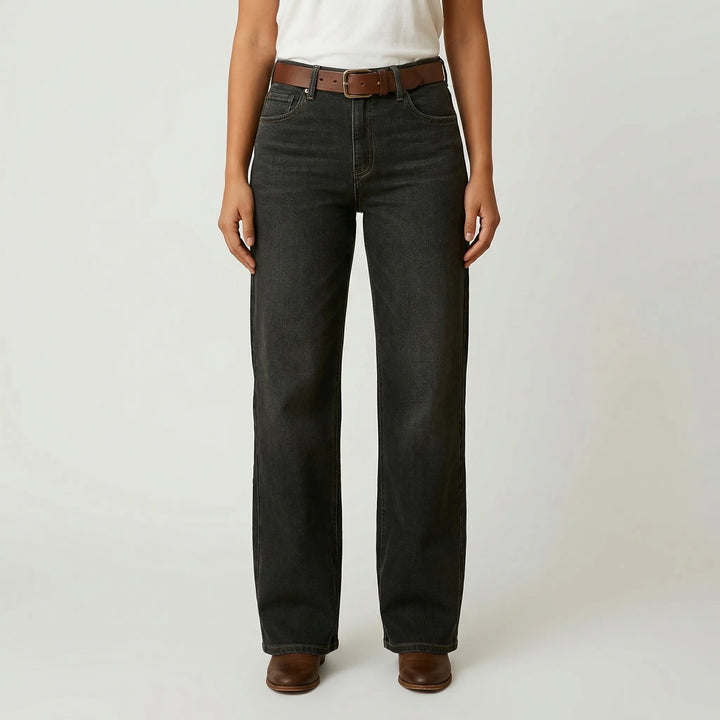 Strolvex - Pantalones de mujer de pierna ancha y corte recto