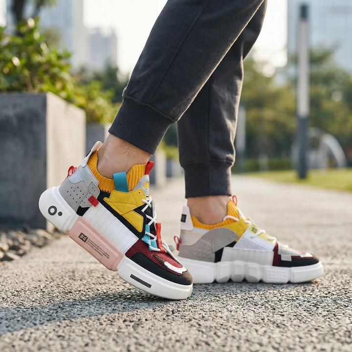 Struxlo - Zapatillas deportivas con cordones y suela gruesa