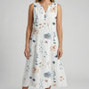 Vestido Midi Floral Sin Mangas para Mujer
