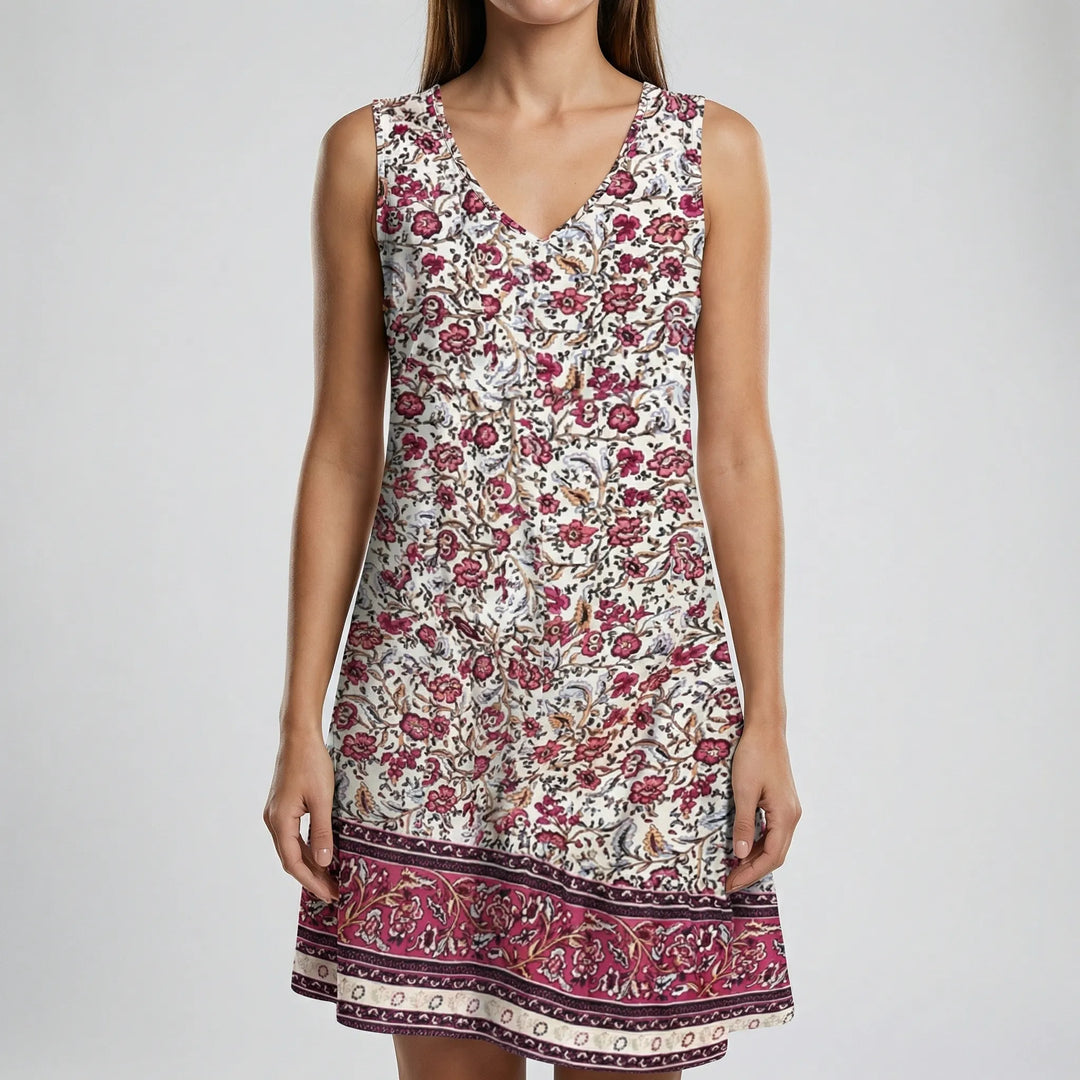 Sunpetal - Minivestido sin mangas con estampado floral