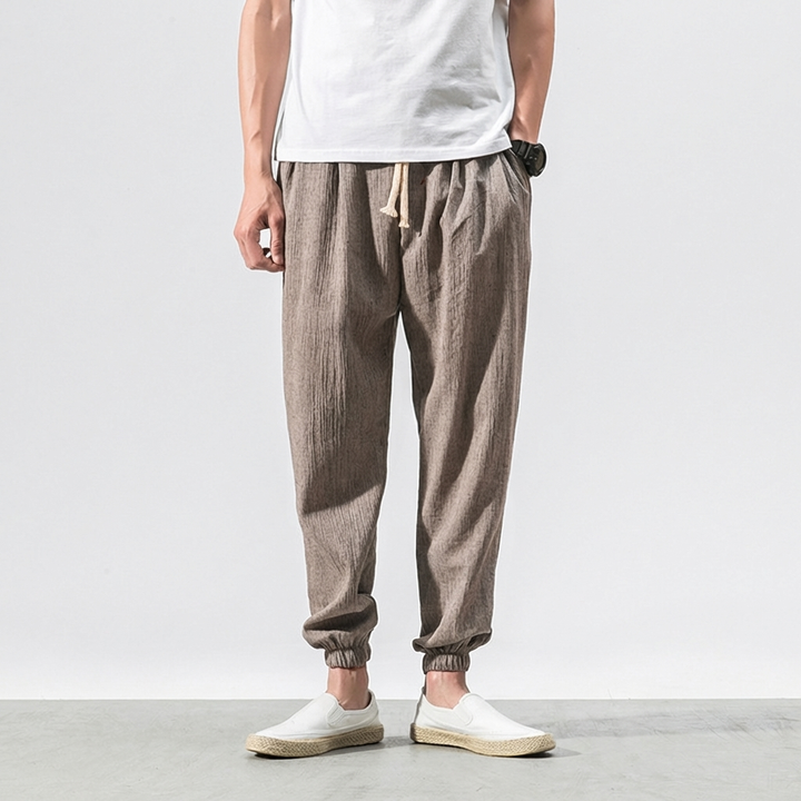Pantalones Cómodos de Algodón y Lino – Ligeros para Uso Diario