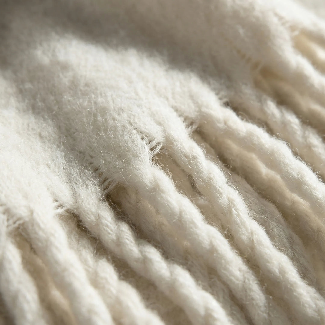 Tasselyn - Bufanda larga con flecos y borlas