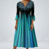 Vestido Midi Gradiente Ombre Con Mangas Acampanadas