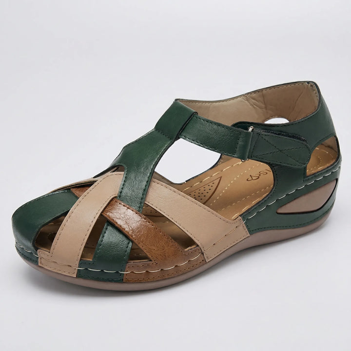 Trestova - Sandalia de cuña cerrada de estilo vintage