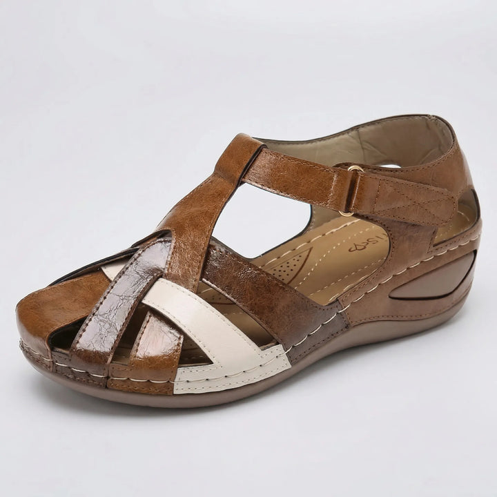 Trestova - Sandalia de cuña cerrada de estilo vintage