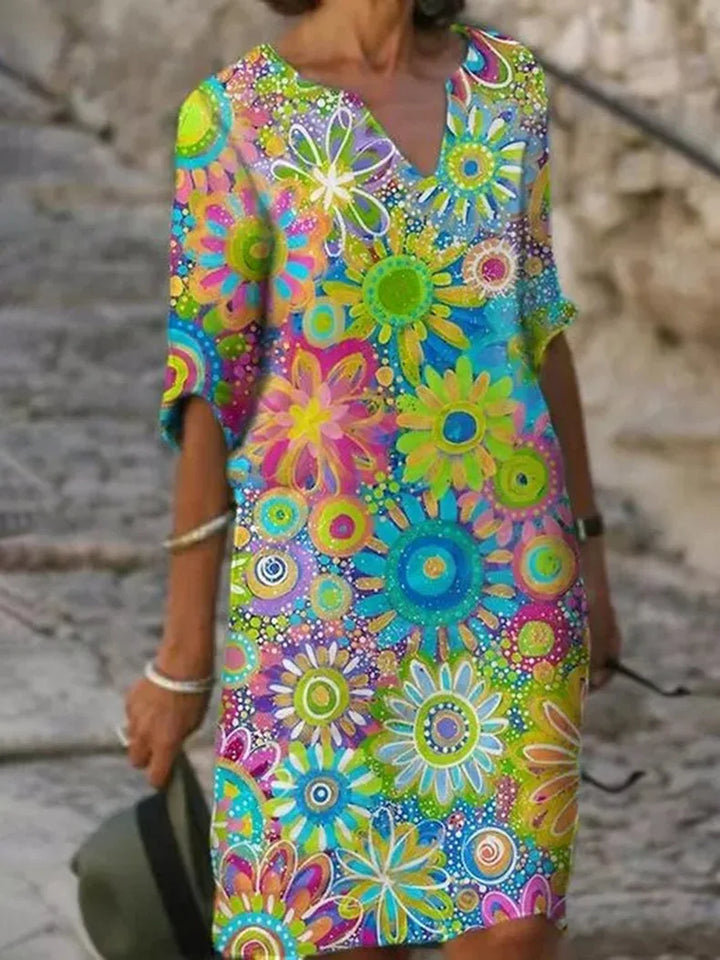 Vestido floral en V