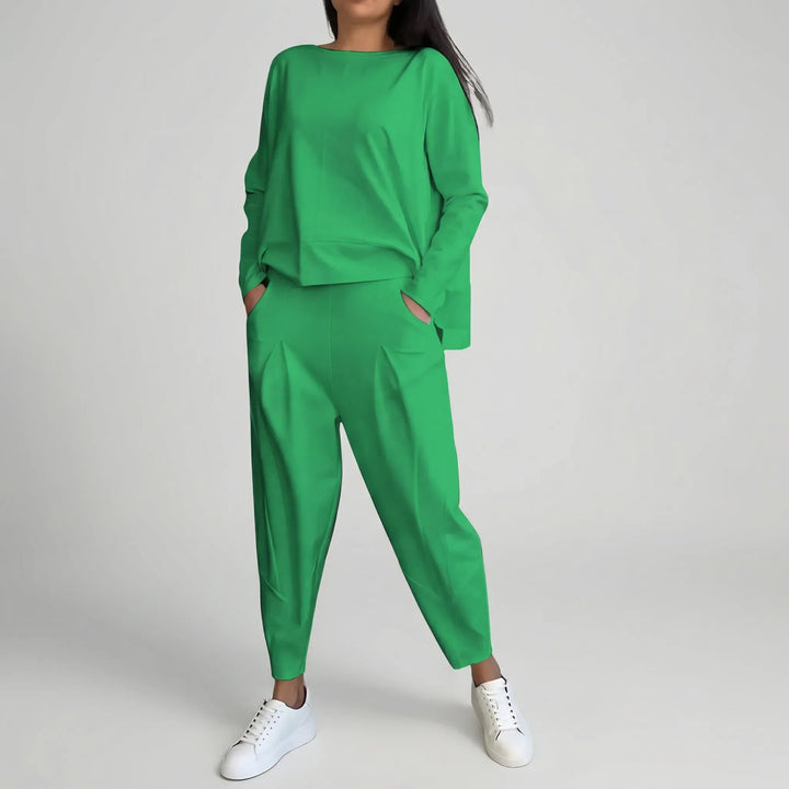 Twinova - Conjunto coordinado de top de manga larga y pantalón