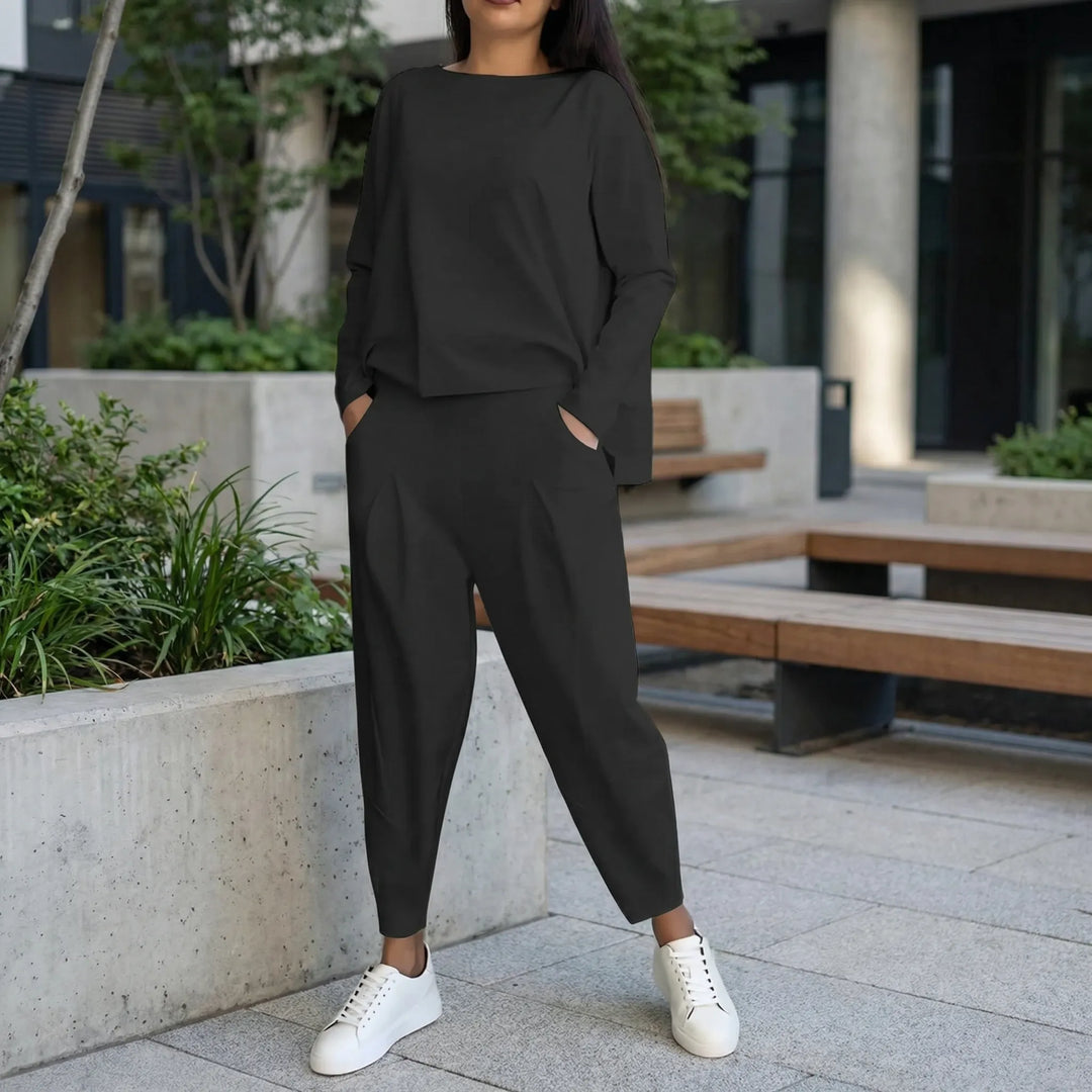 Twinova - Conjunto coordinado de top de manga larga y pantalón