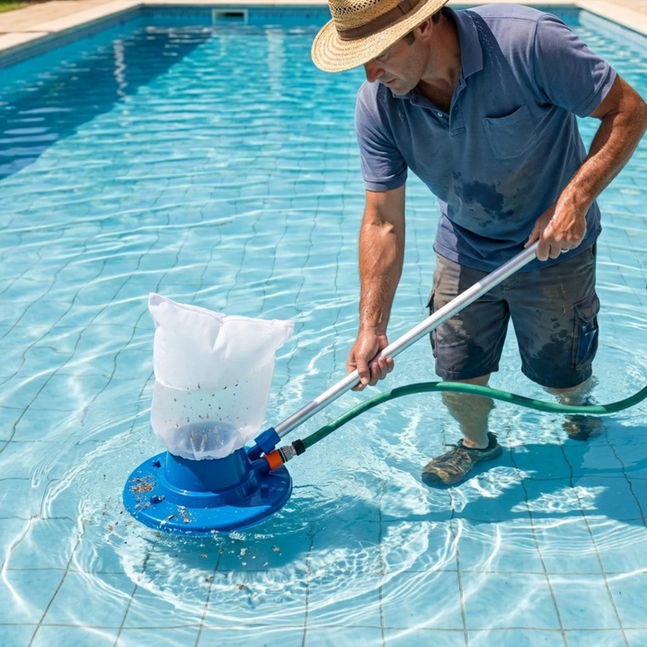 Vacuum de Piso para Piscina con Manguito