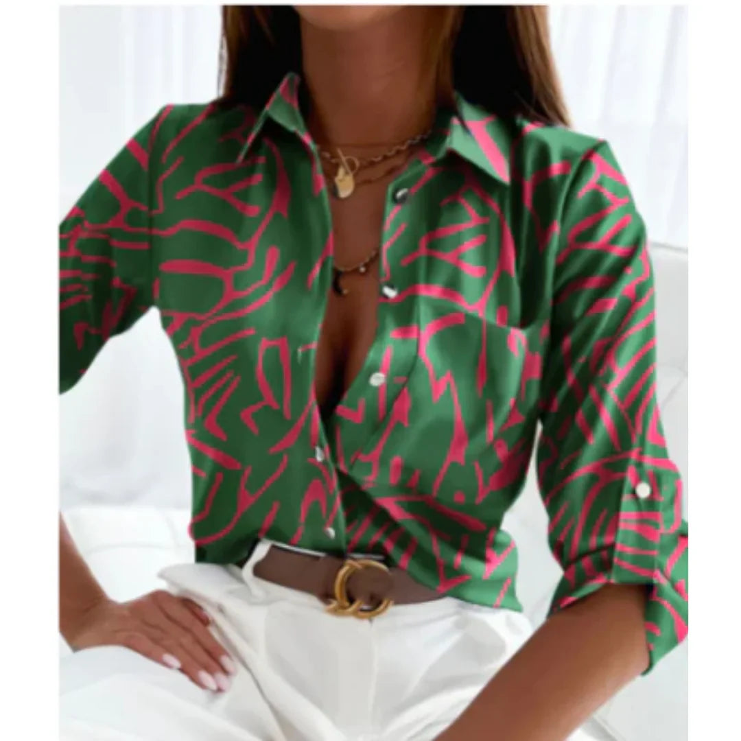 Blusa de Imagen Gradiente para Mujeres – Estilo Celestial para Uso Diario
