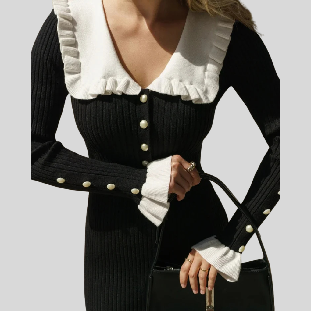 Vestido Maxi para Mujeres – Volante de Cintura Alta