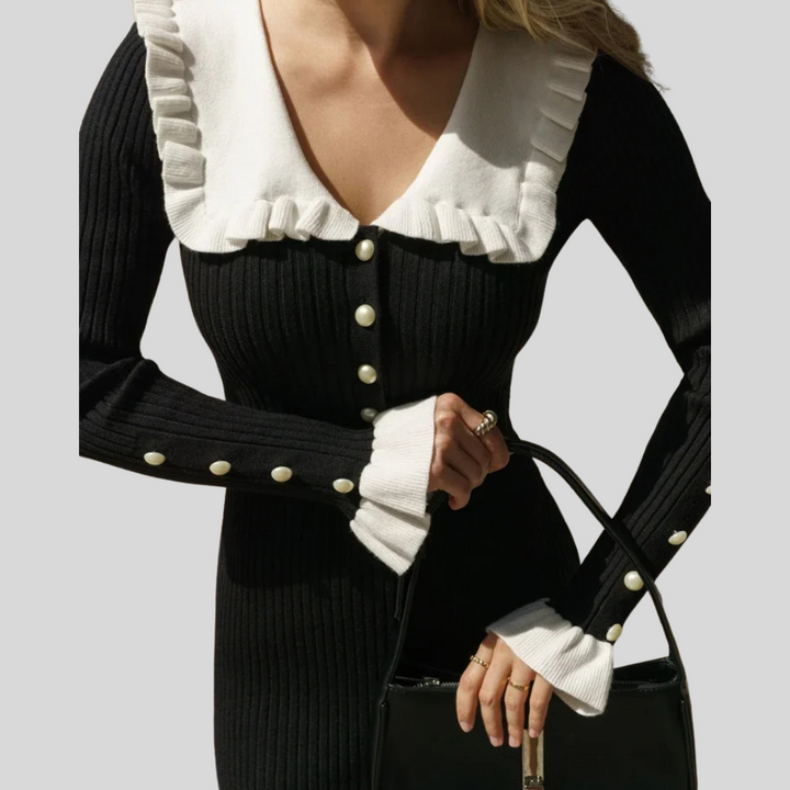 Vestido Maxi para Mujeres – Volante de Cintura Alta